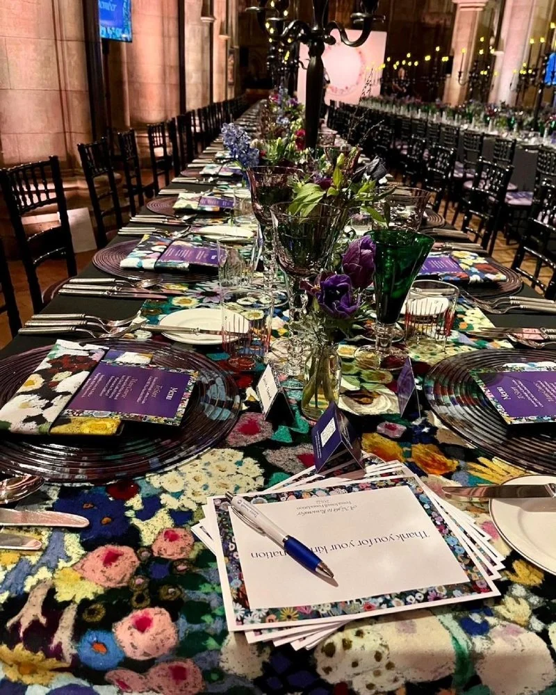 House of Hackney velvet fabric table runner for Tessa jowel foundation House of Hackney velvet fabric table runner for Tessa Jowell foundation