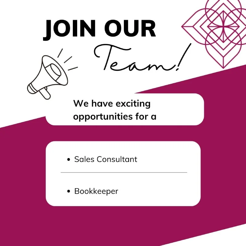 Sales consultant and bookkeeper job vacancy