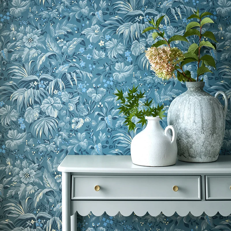 1838 Wallcoverings V&A Decorative Papers III Palmette Blue Hue - Image 2