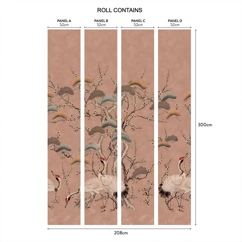 1838 Wallcoverings V&A Decorative Papers Kyoto Blossom Wall Mural Sandstone - Image 2