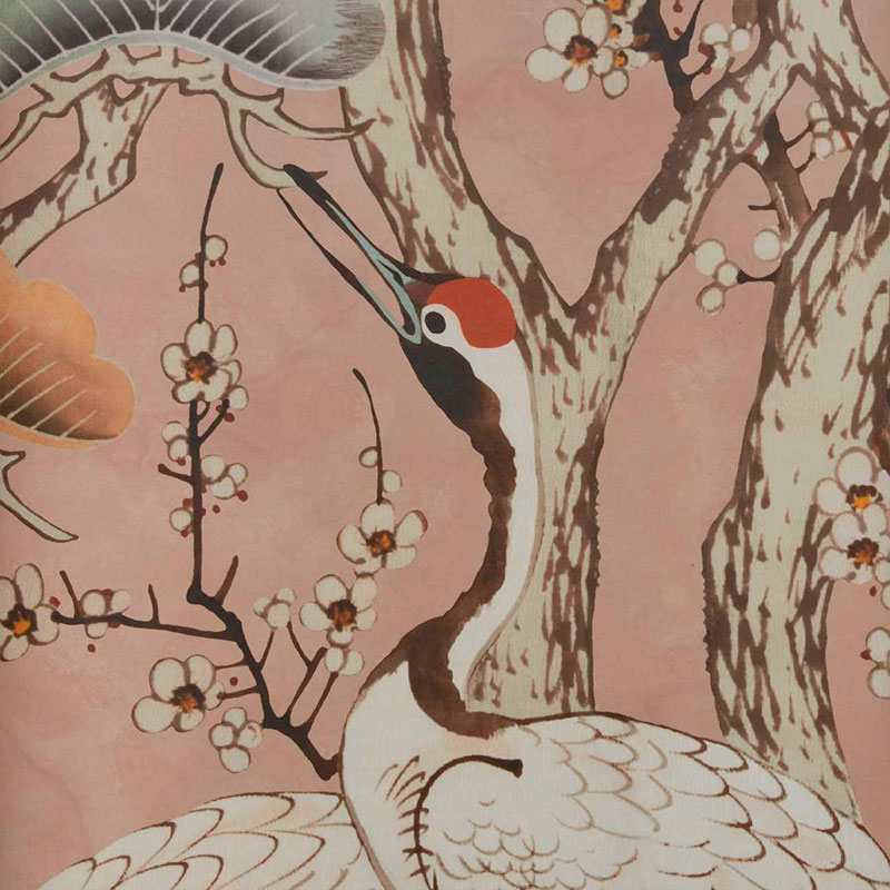 1838 Wallcoverings V&A Decorative Papers Kyoto Blossom Wall Mural Sandstone