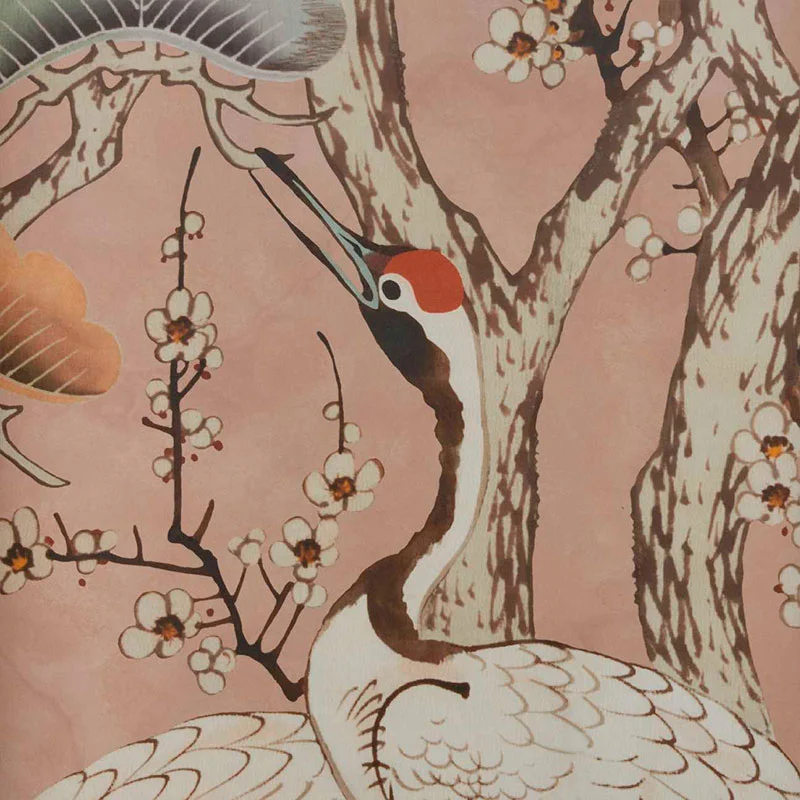 1838 Wallcoverings V&A Decorative Papers Kyoto Blossom Wall Mural Sandstone
